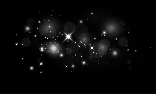 El polvo de Navidad brilla bokeh confeti luz y brillo superposición de textura para su diseño festivo