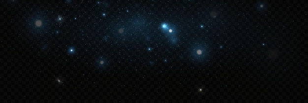 El polvo con un resplandor chispas y las estrellas brillan con una luz especial