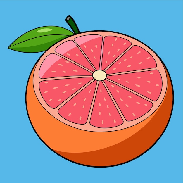 Pomelo Fruta dibujos animados flotantes Ícono vectorial Ilustración Icono de objeto de comida Concepto aislado