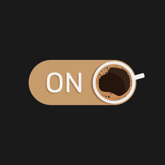 Pon la taza de café en la posición Encendido y disfruta de la energía y la fuerza que proporciona la cafeína