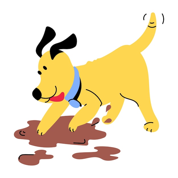 Vector pon tus manos en la ilustración plana de excavación de perros