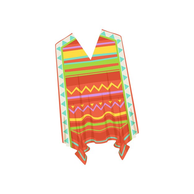 Poncho ropa tradicional mexicana vector ilustración sobre un fondo blanco