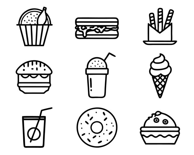 poner fuera comida y bebida icono línea de arte ilustración comida bebida bebida restaurante vino comida