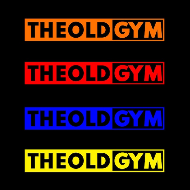 poner letras al viejo concepto de gimnasio para el diseño de tshir
