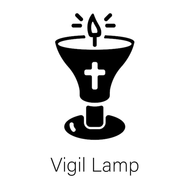 Ponga sus manos en la lámpara de vigilia icono sólido