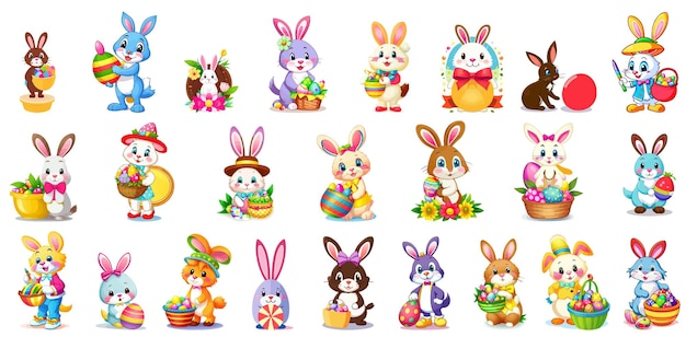 Ponte festivo con nuestro arte vectorial de huevos de conejito de Pascua Un diseño de adora para tus proyectos de vacaciones