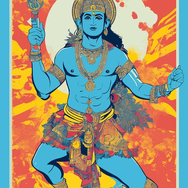 pop art cool moderno tradicional hindú ilustración