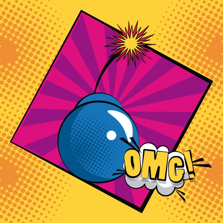 Vector pop art dibujos animados de omg