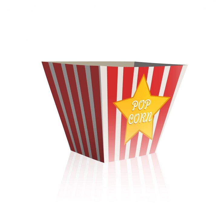 Vector pop corn box sobre blanco