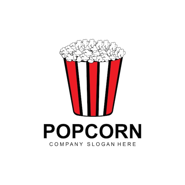 Pop corn logo icono vector explotar cine snacks concepto ilustración