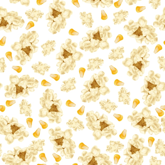 Vector popcorn patrón transparente