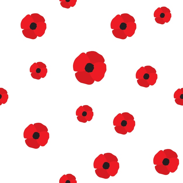 Poppy flowers seamless pattern