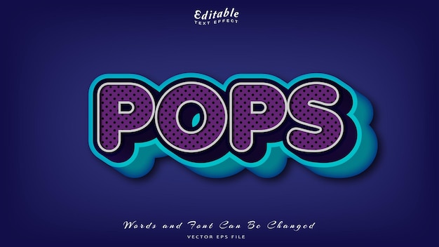 Pops fuente de efecto de texto editable gratis