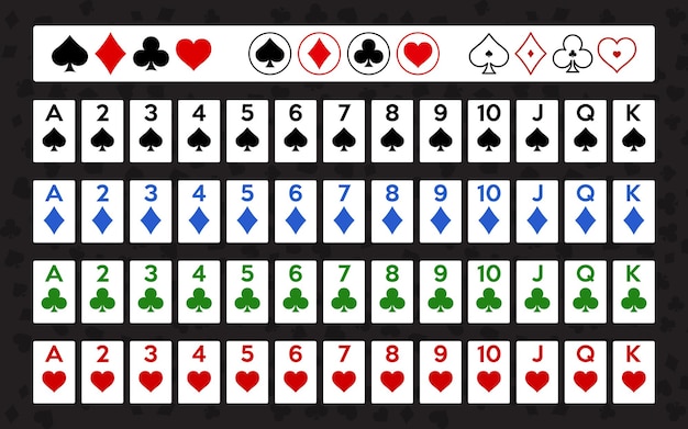 Póquer y casino baraja completa de cartas para jugar al póquer y al casino con palos de colores