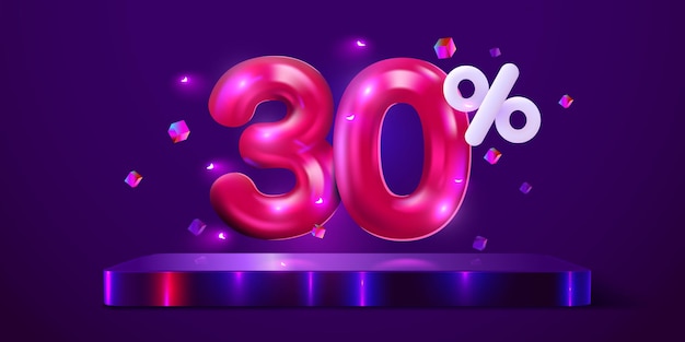 Porcentaje de descuento composición creativa mega venta banner de neón