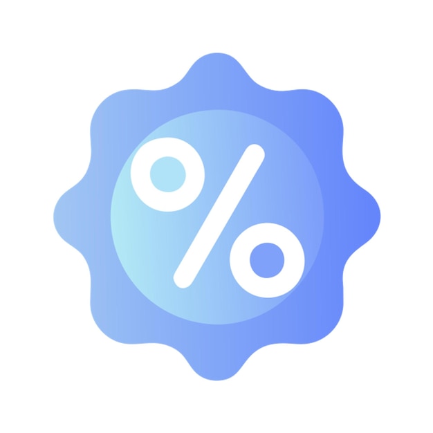porcentaje de descuentos para clientes regulares icono formas de colores gradiente