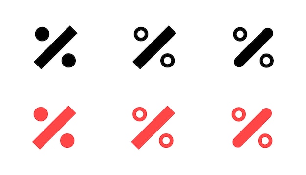 Porcentaje de iconos configurados iconos vectoriales de estilo silueta y plano