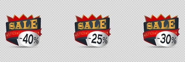 Porcentaje de precio de las insignias de los carteles de descuento y venta