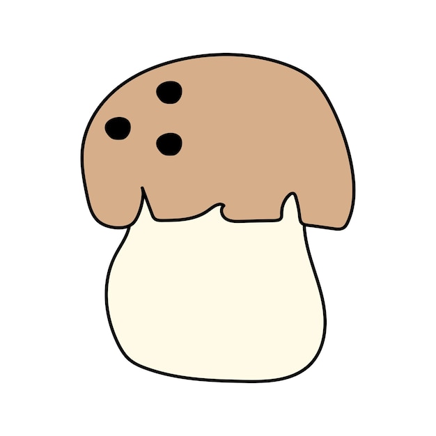 Porcini en estilo doodle Vector aislado en fondo blanco