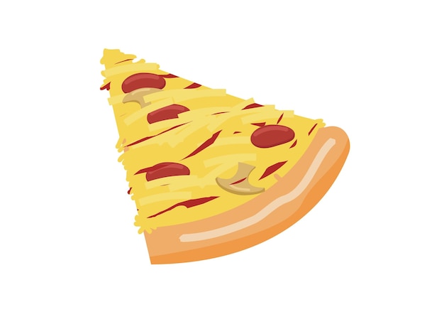 Porción de pizza Ilustración plana sencilla