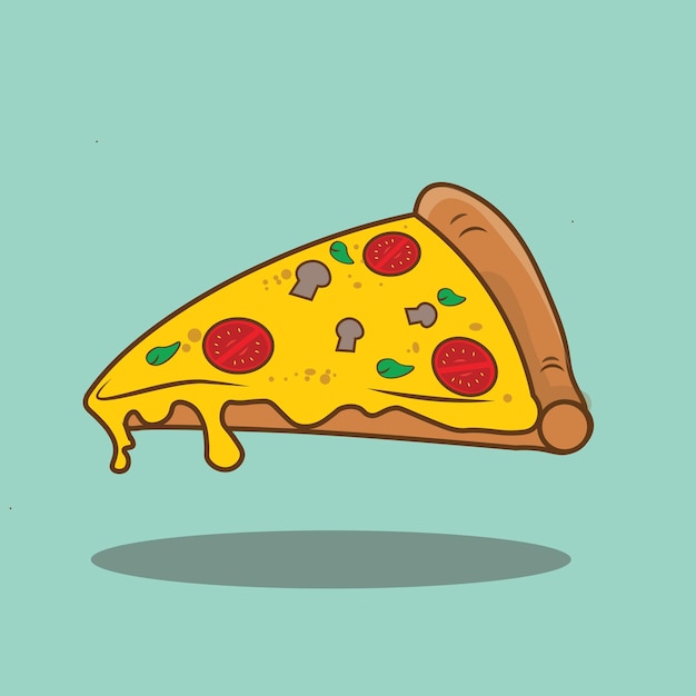 Vector porción de pizza