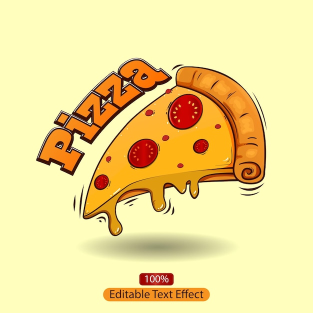 Porciones de pizza con texto editable