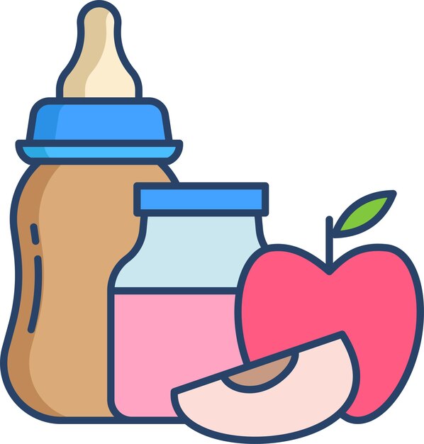 Porridge para bebés Ilustración vectorial de color lineal