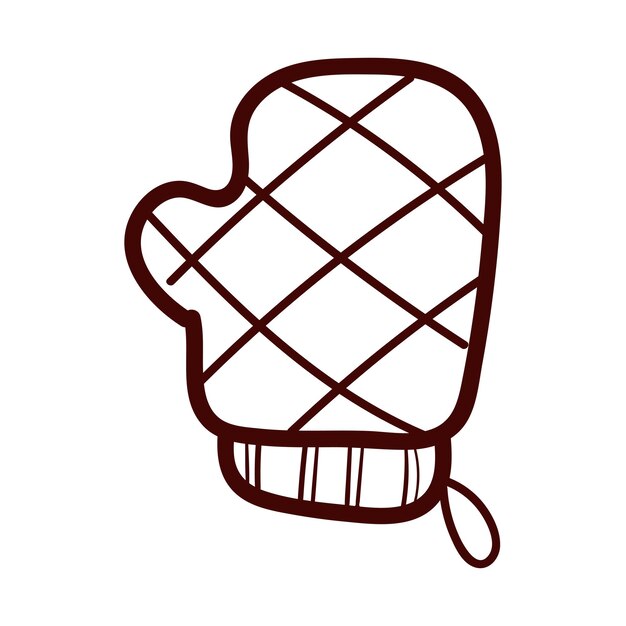 Porta ollas de cocina vectorial en estilo de contorno aislado en icono de línea de herramienta de cocina blanca