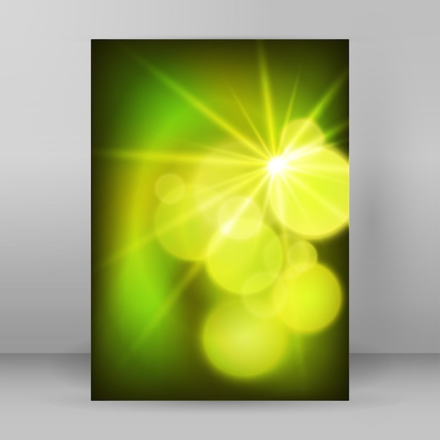 Portada A4 diseño de folleto fondo verde círculo borroso