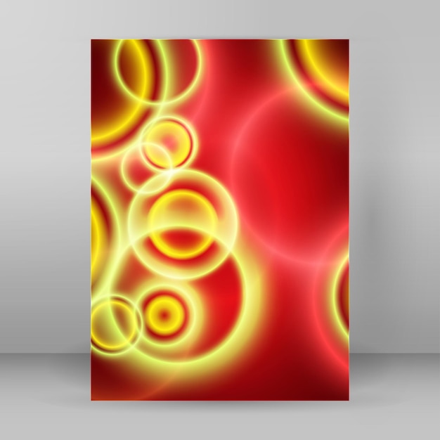 Portada A4 folleto diseño fondo rojo desenfoque círculo