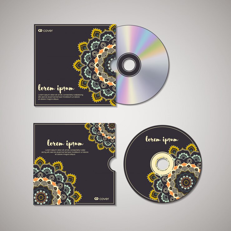 Vector portada del cd plantilla oriental.