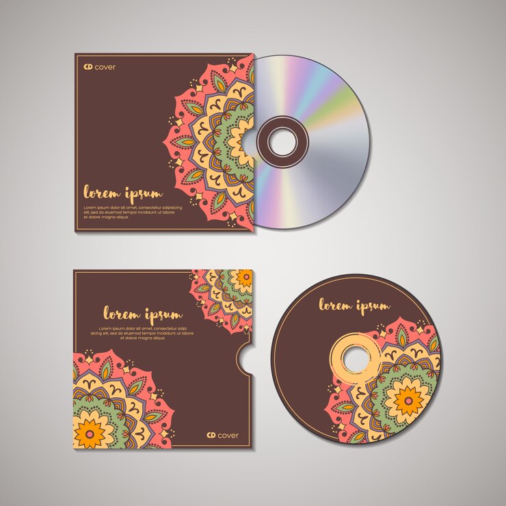 Vector portada del cd plantilla oriental.