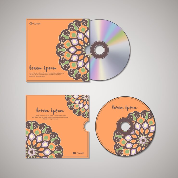Vector portada del cd plantilla oriental.