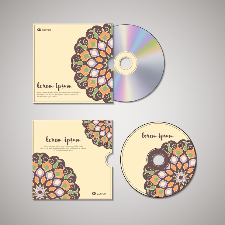 Vector portada del cd plantilla oriental.