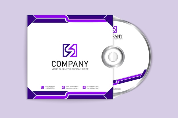 Vector portada y etiqueta de cd para empresa corporativa moderna