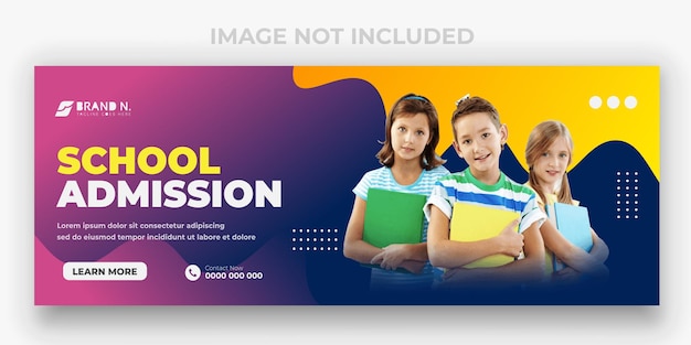 Portada de facebook de admisión a la escuela y fondo limpio degradado de 2 colores o plantilla de diseño de publicación de instagram de anuncio de negocios en línea en redes sociales