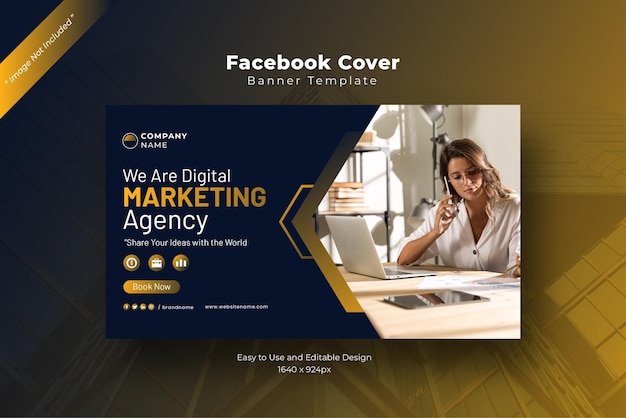 Portada de facebook de la agencia de marketing digital orange black