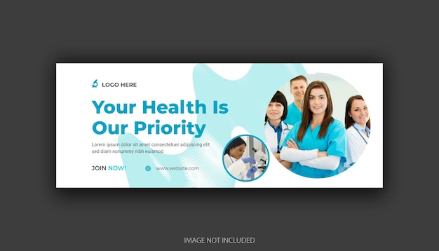 portada de facebook de atención médica o plantilla de banner web