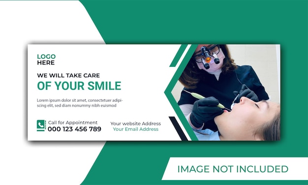 Vector portada de facebook y banner web de dentista y cuidado dental