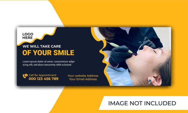 Vector portada de facebook y banner web de dentista y cuidado dental