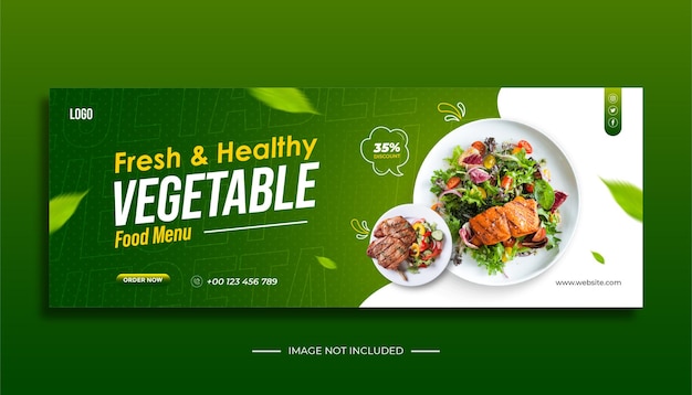 Portada de facebook de desayuno saludable y plantilla de diseño de banner web