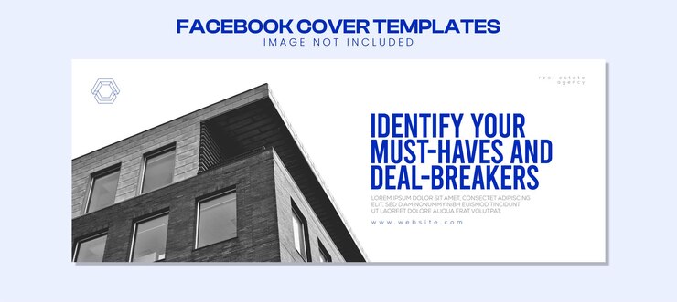 Vector la portada de facebook del diseño de pisos inmobiliarios