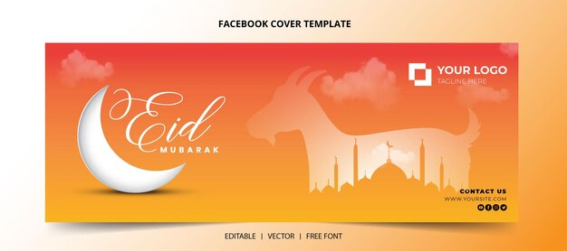 Vector portada de facebook de eid ul azha