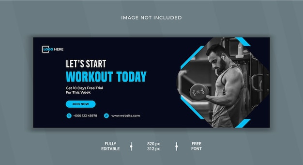 Vector portada de facebook de fitness y plantilla de banner web