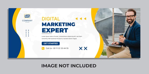 Portada de facebook de marketing digital y plantilla de banner web para empresas