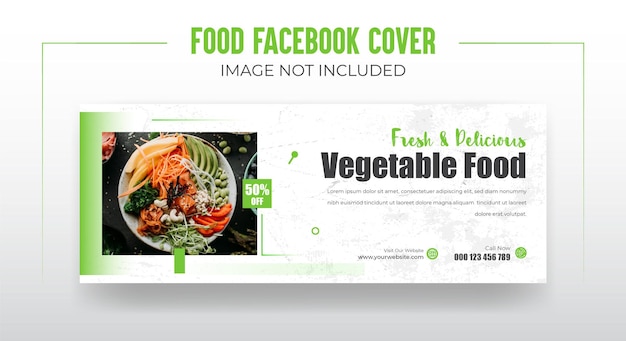 Portada de Facebook del menú de alimentos vegetales naturales saludables o banner de portada de Facebook de las redes sociales chinas.
