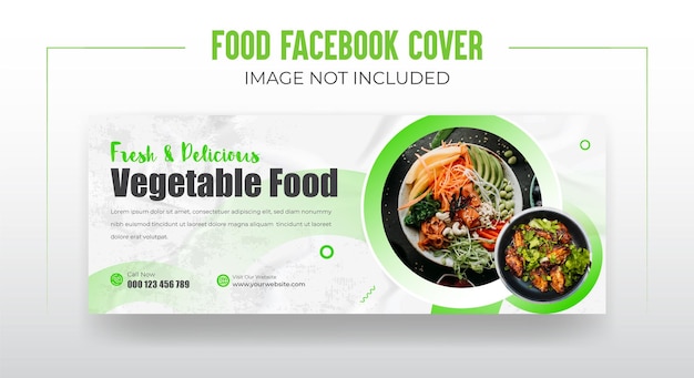Portada de Facebook del menú de alimentos vegetales naturales saludables o banner de portada de Facebook de las redes sociales chinas.