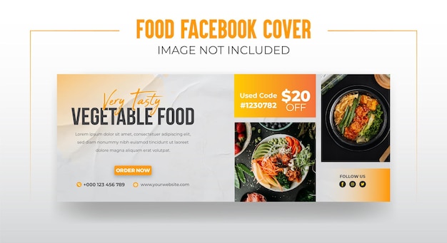 Portada de Facebook del menú de alimentos vegetales naturales saludables o banner de portada de Facebook de las redes sociales chinas.