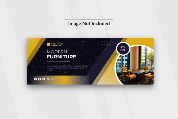 Portada de facebook de muebles creativos y plantilla de banner web premium vector