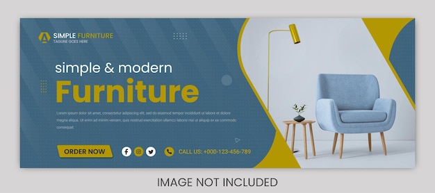 Portada de facebook de muebles y plantilla de banner web